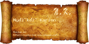 Nyókó Karion névjegykártya